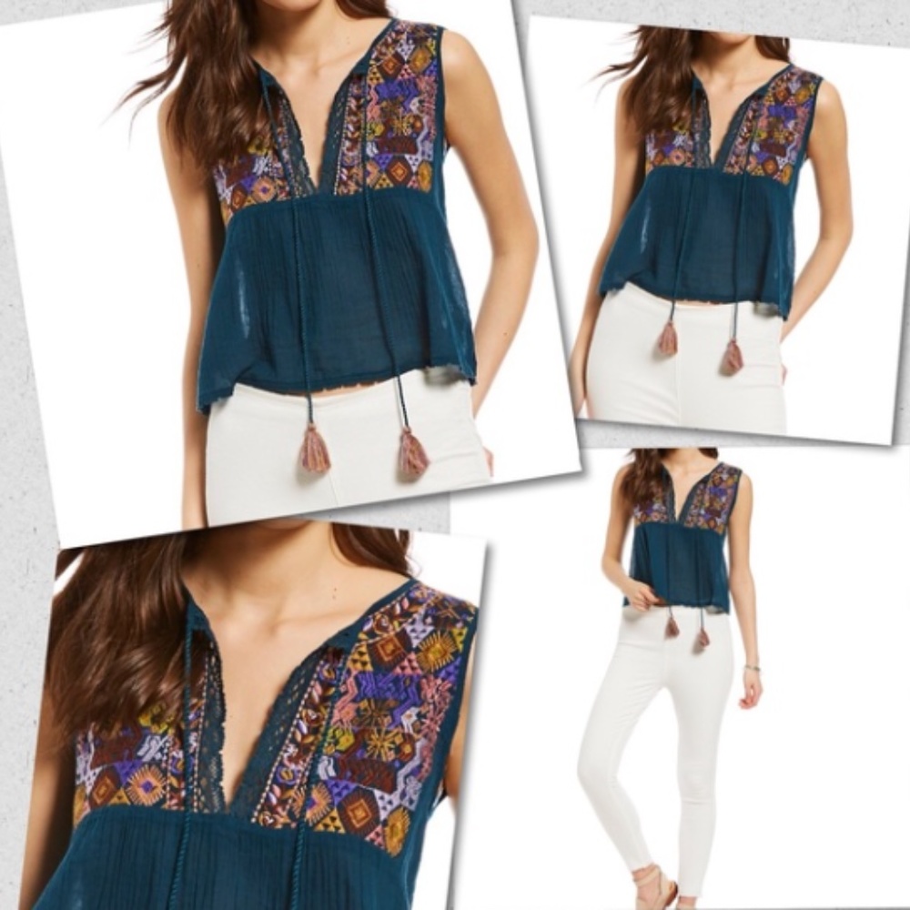 Free People embroidered top